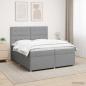 Preview: ARDEBO.de - Boxspringbett mit Matratze Hellgrau 200 x 200 cm Stoff