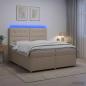 Preview: ARDEBO.de - Boxspringbett mit Matratze Creme 200 x 200 cm Stoff
