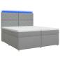 Preview: Boxspringbett mit Matratze Hellgrau 200 x 200 cm Stoff
