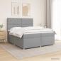 Preview: Boxspringbett mit Matratze Hellgrau 200 x 200 cm Stoff