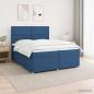 Preview: ARDEBO.de - Boxspringbett mit Matratze mit Kopfteil Blau 200 x 200 cm Stoff