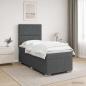 Preview: LED Boxspringbett mit Matratze Dunkelgrau 90 x 190 cm Stoff