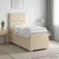Preview: LED Boxspringbett mit Matratze Creme 90 x 200 cm Stoff