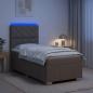 Preview: ARDEBO.de - LED Boxspringbett mit Matratze Taupe 100 x 200 cm Stoff