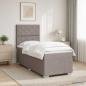 Preview: LED Boxspringbett mit Matratze Taupe 100 x 200 cm Stoff