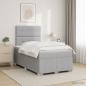 Preview: LED Boxspringbett mit Matratze Hellgrau 120 x 190 cm Stoff