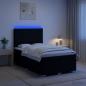 Preview: ARDEBO.de - LED Boxspringbett mit Matratze Schwarz 120 x 190 cm Stoff