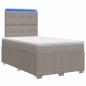 Preview: LED Boxspringbett mit Matratze Taupe 120 x 190 cm Stoff
