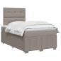 Preview: LED Boxspringbett mit Matratze Taupe 120 x 190 cm Stoff