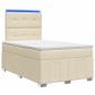 Preview: LED Boxspringbett mit Matratze Creme 120 x 190 cm Stoff