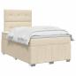 Preview: LED Boxspringbett mit Matratze Creme 120 x 190 cm Stoff