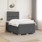 Preview: ARDEBO.de - LED Boxspringbett mit Matratze Dunkelgrau 120 x 190 cm Stoff