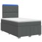 Preview: LED Boxspringbett mit Matratze Dunkelgrau 120 x 190 cm Stoff