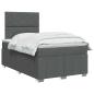 Preview: LED Boxspringbett mit Matratze Dunkelgrau 120 x 190 cm Stoff