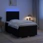 Preview: ARDEBO.de - LED Boxspringbett mit Matratze Schwarz 120 x 190 cm Stoff