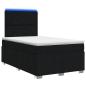 Preview: LED Boxspringbett mit Matratze Schwarz 120 x 190 cm Stoff
