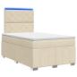 Preview: LED Boxspringbett mit Matratze Creme 120 x 190 cm Stoff