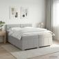 Preview: LED Boxspringbett mit Matratze Hellgrau 160 x 200 cm Stoff