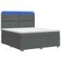 Preview: LED Boxspringbett mit Matratze Dunkelgrau 180 x 200 cm Stoff