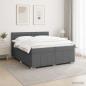 Preview: LED Boxspringbett mit Matratze Dunkelgrau 200 x 200 cm Stoff