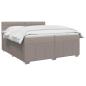 Preview: LED Boxspringbett mit Matratze Taupe 200 x 200 cm Stoff