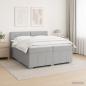 Preview: LED Boxspringbett mit Matratze Hellgrau 200 x 200 cm Stoff