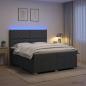Preview: ARDEBO.de - LED Boxspringbett mit Matratze Dunkelgrau 200 x 200 cm Stoff