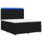Preview: LED Boxspringbett mit Matratze Schwarz 200 x 200 cm Stoff