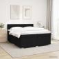 Preview: LED Boxspringbett mit Matratze Schwarz 200 x 200 cm Stoff