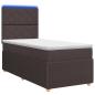 Preview: LED Boxspringbett mit Matratze Dunkelbraun 80 x 200 cm Stoff