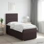 Preview: LED Boxspringbett mit Matratze Dunkelbraun 80 x 200 cm Stoff