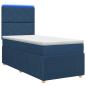 Preview: LED Boxspringbett mit Matratze Blau 90 x 190 cm Stoff