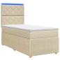 Preview: LED Boxspringbett mit Matratze Creme 90 x 200 cm Stoff