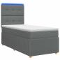 Preview: LED Boxspringbett mit Matratze Dunkelgrau 100 x 200 cm Stoff