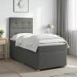 Preview: LED Boxspringbett mit Matratze Dunkelgrau 100 x 200 cm Stoff