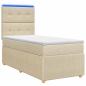 Preview: LED Boxspringbett mit Matratze Creme 100 x 200 cm Stoff