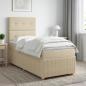 Preview: LED Boxspringbett mit Matratze Creme 100 x 200 cm Stoff