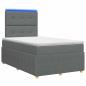 Preview: LED Boxspringbett mit Matratze Dunkelgrau 120 x 190 cm Stoff