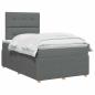 Preview: LED Boxspringbett mit Matratze Dunkelgrau 120 x 190 cm Stoff