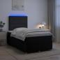Preview: LED Boxspringbett mit Matratze Schwarz 120 x 190 cm Stoff
