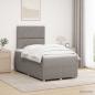 Preview: LED Boxspringbett mit Matratze Taupe 120 x 190 cm Stoff