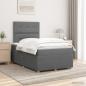 Preview: ARDEBO.de - LED Boxspringbett mit Matratze Dunkelgrau 120 x 200 cm Stoff