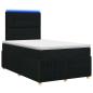 Preview: LED Boxspringbett mit Matratze Schwarz 120 x 200 cm Stoff