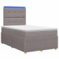 Preview: LED Boxspringbett mit Matratze Taupe 120 x 200 cm Stoff