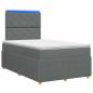 Preview: LED Boxspringbett mit Matratze Dunkelgrau 120 x 200 cm Stoff