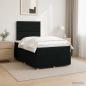 Preview: ARDEBO.de - LED Boxspringbett mit Matratze Schwarz 120 x 200 cm Stoff