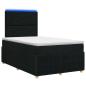 Preview: LED Boxspringbett mit Matratze Schwarz 120 x 200 cm Stoff