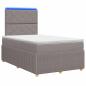 Preview: LED Boxspringbett mit Matratze Taupe 120 x 200 cm Stoff
