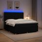 Preview: ARDEBO.de - LED Boxspringbett mit Matratze Schwarz 140 x 190 cm Stoff