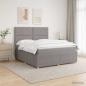 Preview: ARDEBO.de - LED Boxspringbett mit Matratze Taupe 140 x 190 cm Stoff